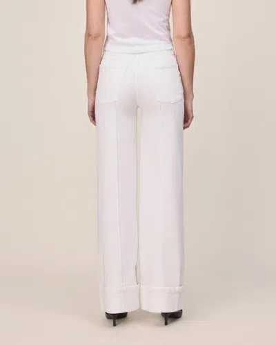 Warp & Weft Wide Leg Jean In Optic Cuff