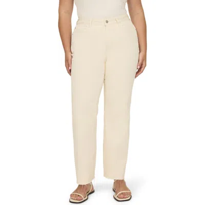 Warp & Weft Warp+weft Ase High Waist Straight Leg Jeans In Ecru