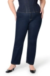 Warp & Weft Warp+weft Ase High Waist Straight Leg Stretch Jeans In Long Gone