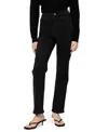 Warp & Weft Ase Stretch High Rise Straight Jean In Jet Black In Jet Black