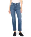 Warp & Weft Ase Stretch High Rise Straight Jean In Takeoff In Takeoff