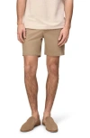 Warp & Weft Warp+weft Flat Front Stretch Cotton Twill Chino Shorts In Hazelnut