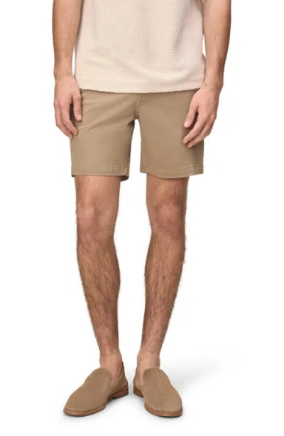 Warp & Weft Warp+weft Flat Front Stretch Cotton Twill Chino Shorts In Hazelnut