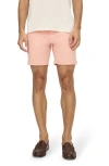 Warp & Weft Warp+weft Flat Front Stretch Cotton Twill Chino Shorts In Salmon