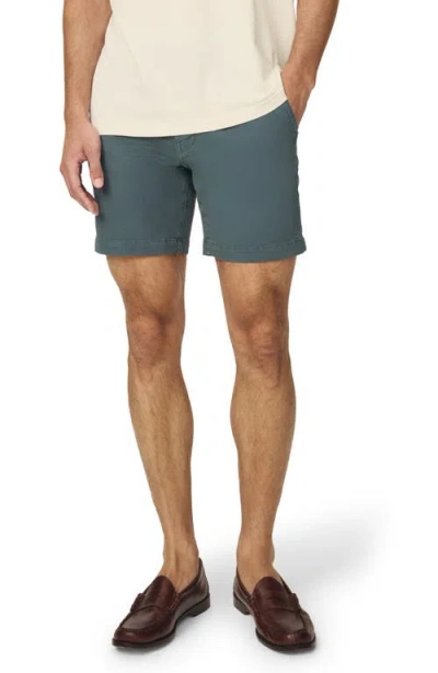 Warp & Weft Warp+weft Flat Front Stretch Cotton Twill Chino Shorts In Teal