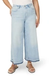 Warp & Weft Warp+weft Icn Release Hem High Waist Ankle Wide Leg Jeans In Ice Age
