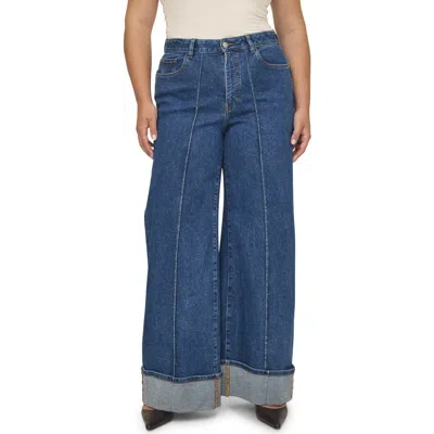 Warp & Weft Warp+weft Nce High Waist Wide Leg Jeans In Cuff It