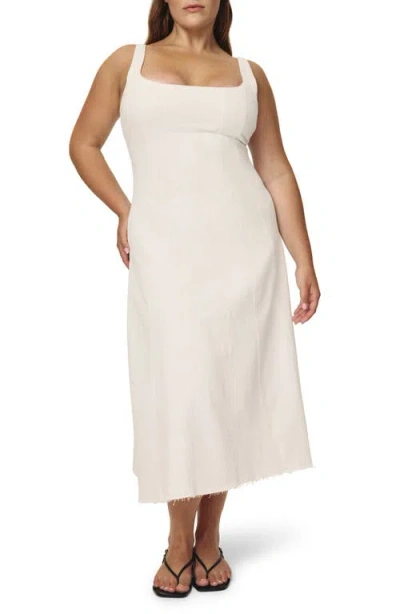 Warp & Weft Warp+weft Sleeveless Stretch Denim Maxi Dress In White