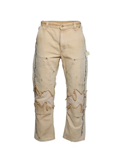 Warren Lotas Barbed-wire Double-knee Trousers In Neutral