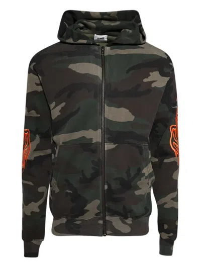 Warren Lotas Camouflage-print Zip-up Hoodie In Green