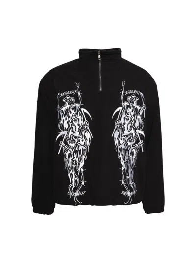 Warren Lotas Embroidered Japanese Polar Fleece - Black