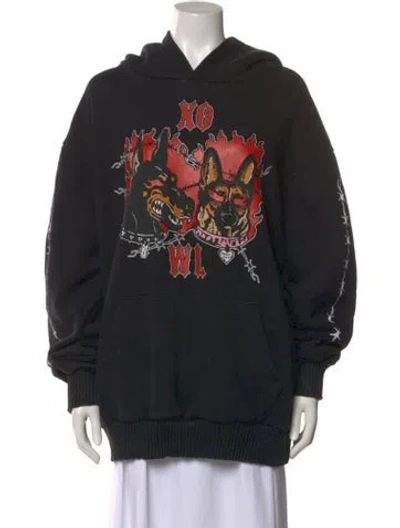 Pre-owned Warren Lotas Graphic Print Crew Neck Sweatshirt In Black