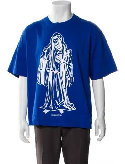 Pre-owned Warren Lotas Graphic Print Crew Neck T-shirt In Blue