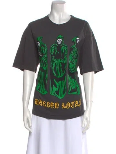 Pre-owned Warren Lotas Graphic Print Crew Neck T-shirt In Gray