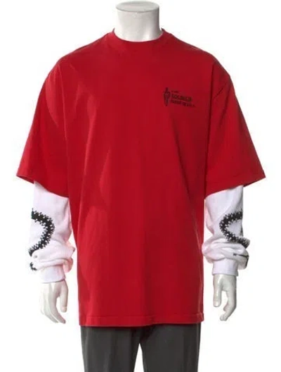 Pre-owned Warren Lotas Graphic Print Crew Neck T-shirt W/ Tags In Red