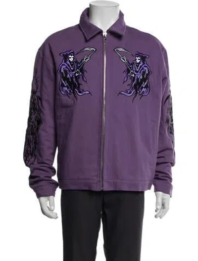Pre-owned Warren Lotas Graphic Print Jacket W/ Tags In Purple