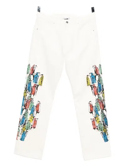 Warren Lotas Graphic-print Jeans In White