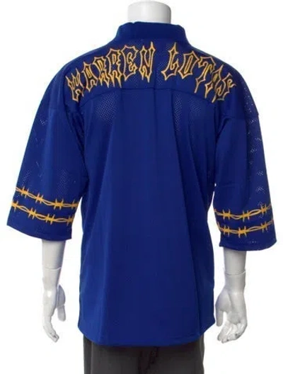 Pre-owned Warren Lotas Graphic Print V-neck T-shirt In Blue