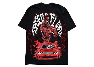 Pre-owned Warren Lotas Men's  Dodge Forged In The Flames Tee Shirt In Black