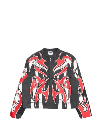 Warren Lotas Plastisol Puff Printed Armor Jacket In Black