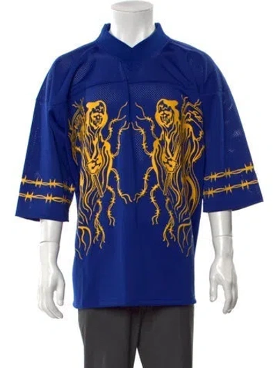 Pre-owned Warren Lotas Printed V-neck T-shirt In Blue