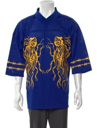 Pre-owned Warren Lotas Printed V-neck T-shirt In Blue