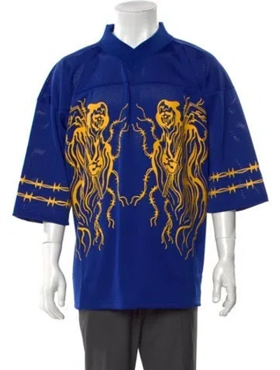 Pre-owned Warren Lotas Printed V-neck T-shirt In Blue