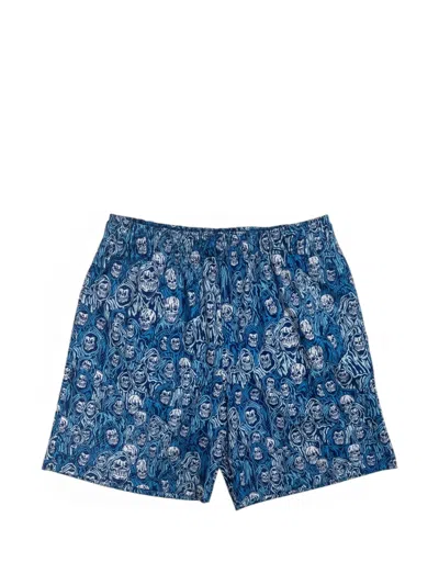 Warren Lotas Reaper Camo Mesh Shorts In Blue