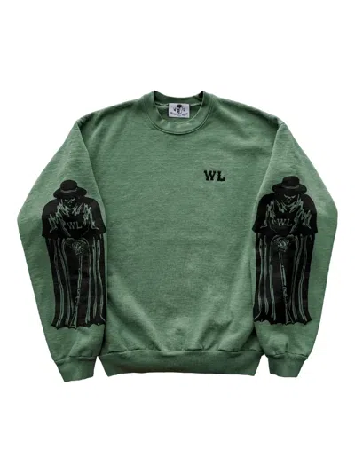 Warren Lotas Rifle Sleeve Print Embroidered Sweater In Multi