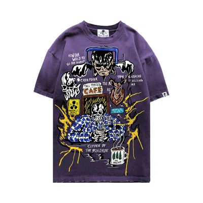 Pre-owned Warren Lotas Roadside Coffee T-shirt 'faded Purple' | Men's Size L