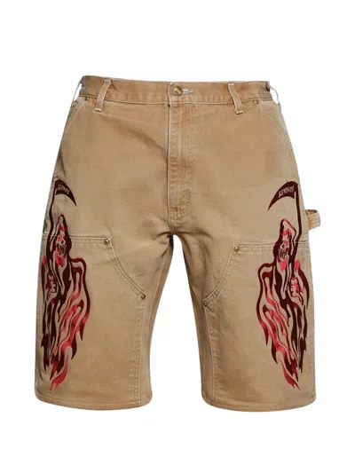 Warren Lotas Serenity Double Knee Shorts In Brown