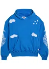 Warren Lotas Serenity Reaper Distressed Detailed Hooded Cotton Sweatshirt In Blue