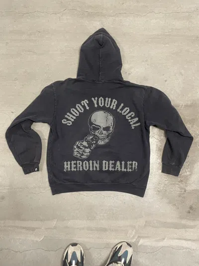 Pre-owned Warren Lotas Shoot Your Local Heroin Dealer Hoodie In Black