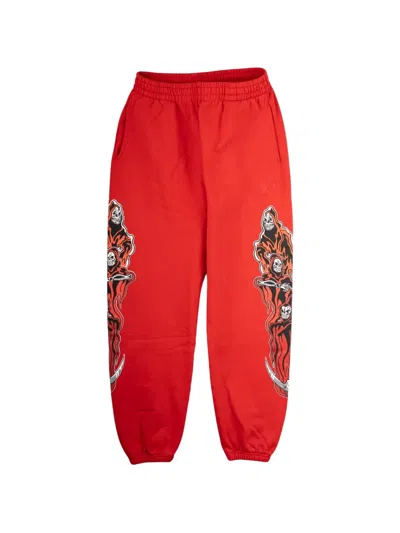 Warren Lotas Three Reapers Valentine Track Pants In Red