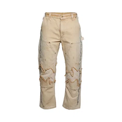 Pre-owned Warren Lotas X Carhartt Barbed Wire Reconstructed Vintage Double Knee Pants 'tan' | Men's Size 30 In Brown