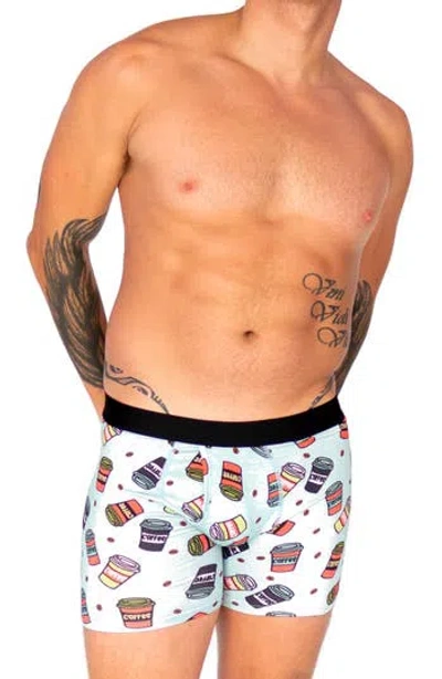 Warriors And Scholars Coffee Boxer Briefs In Blue