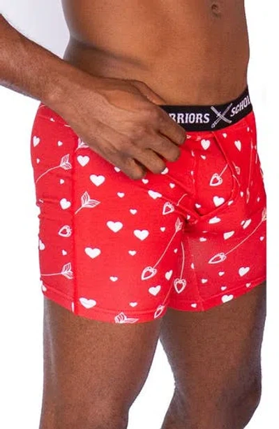 Warriors And Scholars Cupid Boxer Briefs In Red