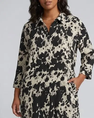 Wasabi Concept Collared Button Down Top - Plus In Black Multi