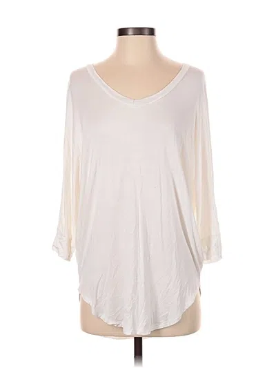 Pre-owned Wasabi + Mint 3/4 Sleeve Top Ivory V Neck Tops In White
