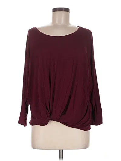 Pre-owned Wasabi + Mint 3/4 Sleeve T-shirt In Burgundy