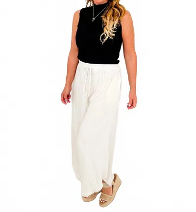 Wasabi + Mint Above Average High-rise Rayon Blend Bottoms In Oat In White