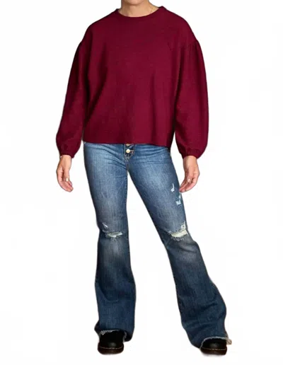 Wasabi + Mint Back In The Swing Top In Merlot In Red