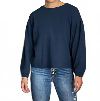Wasabi + Mint Back In The Swing Top In Midnight Navy In Blue