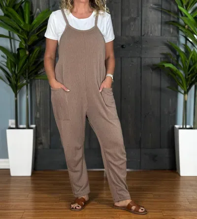 Wasabi + Mint Casually Cool Jumpsuit In Mocha