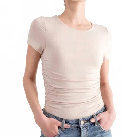 Wasabi + Mint Kalmia Crewneck Bodysuit In Taupe In Neutral