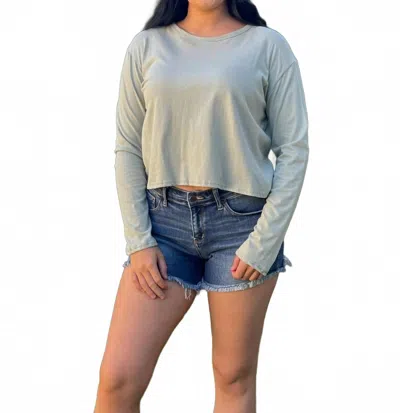Wasabi + Mint Knot Backing Down Top In Dusty Sage In Red