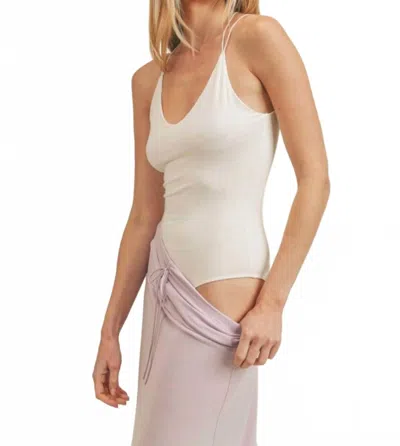 Wasabi + Mint Lexi X-back Bodysuit In Ivory In Transparent