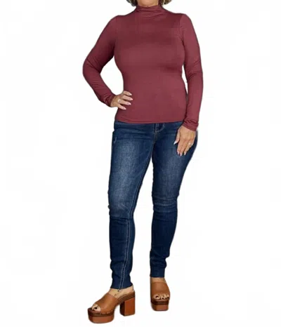Wasabi + Mint Limitless Layers Top In Red Brown In Burgundy