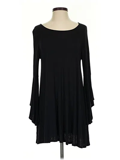 Pre-owned Wasabi + Mint Long Sleeve Top Black Boatneck Tops