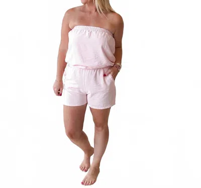 Wasabi + Mint Maria Bubble Hem Stripe Tube Top In Pink